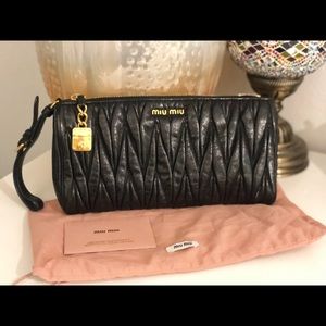 Miu Miu Matelasse Leather Clutch